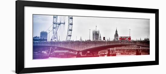 Waterloo Bridge and London Eye - Big Ben and Millennium Wheel - River Thames - City of London - UK-Philippe Hugonnard-Framed Photographic Print