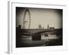 Waterloo Bridge and London Eye - Big Ben and Millennium Wheel - River Thames - City of London - UK-Philippe Hugonnard-Framed Photographic Print