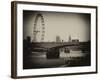 Waterloo Bridge and London Eye - Big Ben and Millennium Wheel - River Thames - City of London - UK-Philippe Hugonnard-Framed Photographic Print