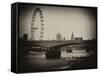 Waterloo Bridge and London Eye - Big Ben and Millennium Wheel - River Thames - City of London - UK-Philippe Hugonnard-Framed Stretched Canvas