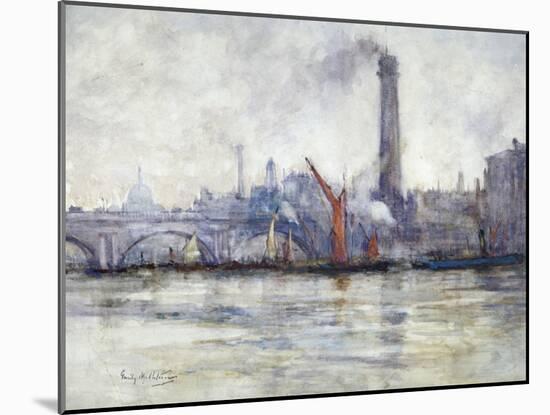 Waterloo Bridge and St Paul's from the Embankment, C1875-1934-Emily Murray Paterson-Mounted Giclee Print