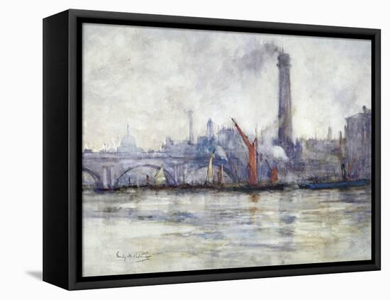 Waterloo Bridge and St Paul's from the Embankment, C1875-1934-Emily Murray Paterson-Framed Stretched Canvas