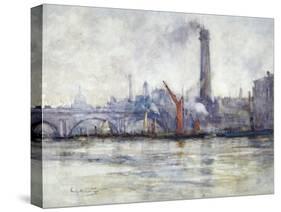 Waterloo Bridge and St Paul's from the Embankment, C1875-1934-Emily Murray Paterson-Stretched Canvas