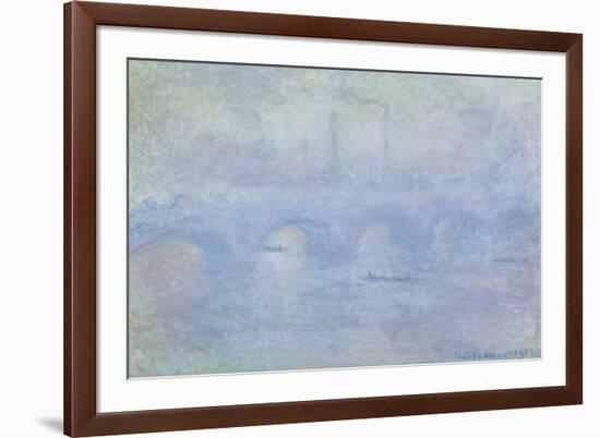 Waterloo Bridge: Effect of the Mist, 1903-Claude Monet-Framed Giclee Print