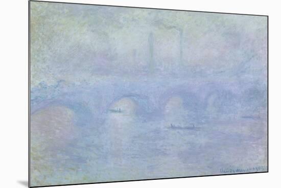 Waterloo Bridge: Effect of the Mist, 1903-Claude Monet-Mounted Giclee Print