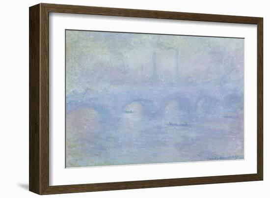 Waterloo Bridge: Effect of the Mist, 1903-Claude Monet-Framed Giclee Print