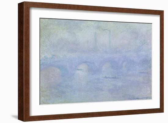 Waterloo Bridge: Effect of the Mist, 1903-Claude Monet-Framed Giclee Print