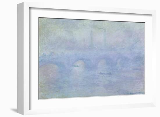 Waterloo Bridge: Effect of the Mist, 1903-Claude Monet-Framed Giclee Print