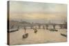 'Waterloo Bridge From Charing Cross Railway Bridge', 1888 (1926)-John Crowther-Stretched Canvas