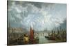 Waterloo Bridge from the River Thames-John Macvicar Anderson-Stretched Canvas