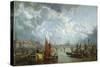 Waterloo Bridge from the River Thames-John Macvicar Anderson-Stretched Canvas