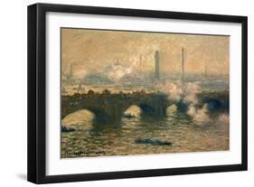 Waterloo Bridge, Gray Day, 1903-Claude Monet-Framed Giclee Print