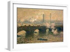 Waterloo Bridge, Gray Day, 1903-Claude Monet-Framed Giclee Print