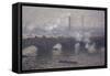 Waterloo Bridge: Gray Day-Claude Monet-Framed Stretched Canvas