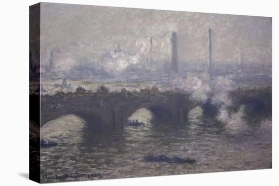 Waterloo Bridge: Gray Day-Claude Monet-Stretched Canvas