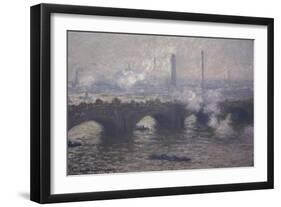 Waterloo Bridge: Gray Day-Claude Monet-Framed Giclee Print