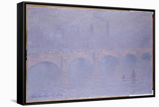 Waterloo Bridge, Hazy Sunshine-Claude Monet-Framed Stretched Canvas