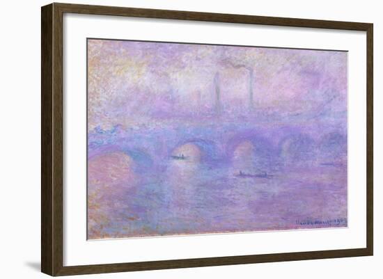 Waterloo Bridge in Fog, 1899-1901-Claude Monet-Framed Giclee Print