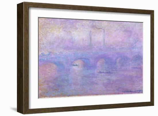 Waterloo Bridge in Fog, 1899-1901-Claude Monet-Framed Giclee Print