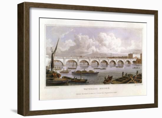 Waterloo Bridge, London, across the Thames, 1817-Thomas Hosmer Shepherd-Framed Giclee Print