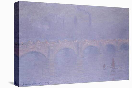 Waterloo Bridge, Misty Sunshine-Claude Monet-Stretched Canvas