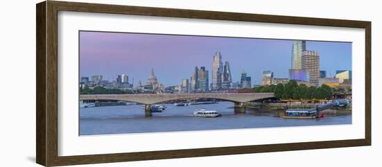 Waterloo Bridge over the River Thames, St. Paul's Cathedral and The City of London skyline-Frank Fell-Framed Photographic Print