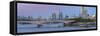 Waterloo Bridge over the River Thames, St. Paul's Cathedral and The City of London skyline-Frank Fell-Framed Stretched Canvas