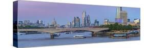 Waterloo Bridge over the River Thames, St. Paul's Cathedral and The City of London skyline-Frank Fell-Stretched Canvas