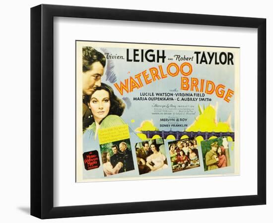 Waterloo Bridge, Robert Taylor, Vivien Leigh, 1940-null-Framed Art Print