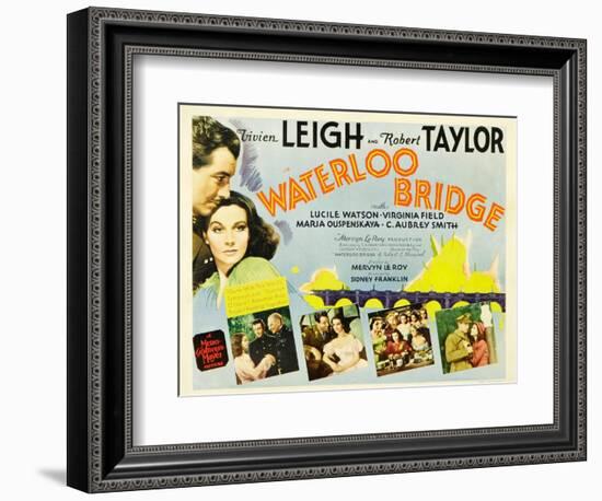 Waterloo Bridge, Robert Taylor, Vivien Leigh, 1940-null-Framed Art Print