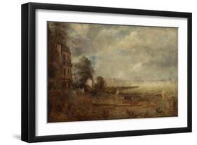 Waterloo Bridge Seen from Whitehall Stairs, C.1829 (Oil on Canvas)-John Constable-Framed Giclee Print