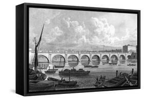 Waterloo Bridge-Thomas H Shepherd-Framed Stretched Canvas