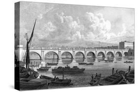 Waterloo Bridge-Thomas H Shepherd-Stretched Canvas