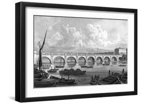 Waterloo Bridge-Thomas H Shepherd-Framed Art Print