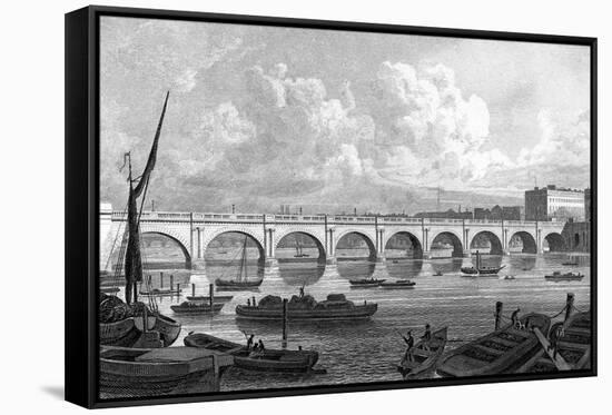 Waterloo Bridge-Thomas H Shepherd-Framed Stretched Canvas