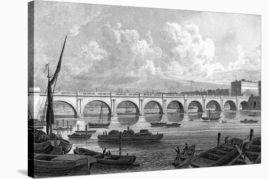 Waterloo Bridge-Thomas H Shepherd-Stretched Canvas