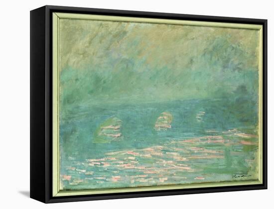 Waterloo Bridge-Claude Monet-Framed Stretched Canvas