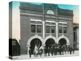 Waterloo, Iowa - Exterior View of Central Fire Station-Lantern Press-Stretched Canvas