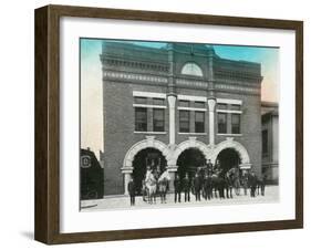 Waterloo, Iowa - Exterior View of Central Fire Station-Lantern Press-Framed Art Print