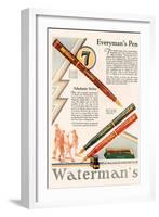 Waterman's, Magazine Advertisement, UK, 1929-null-Framed Giclee Print