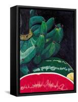 Watermelon and Green Bananas, 2002-Pedro Diego Alvarado-Framed Stretched Canvas