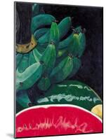 Watermelon and Green Bananas, 2002-Pedro Diego Alvarado-Mounted Giclee Print