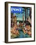 "Watermelon at Camp" Saturday Evening Post Cover, August 1, 1953-Stevan Dohanos-Framed Giclee Print