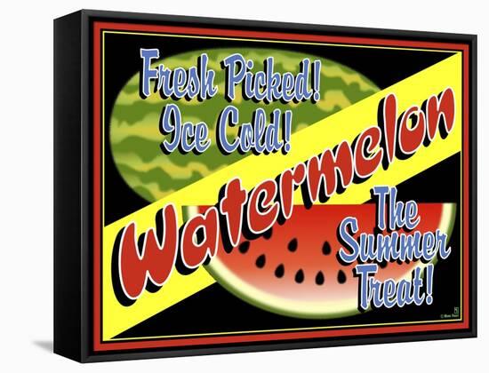 Watermelon Crate Label-Mark Frost-Framed Stretched Canvas