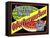 Watermelon Crate Label-Mark Frost-Framed Stretched Canvas