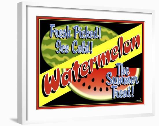 Watermelon Crate Label-Mark Frost-Framed Giclee Print