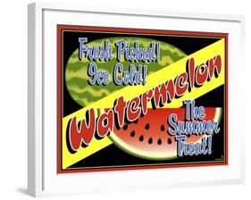 Watermelon Crate Label-Mark Frost-Framed Giclee Print