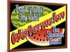 Watermelon Crate Label-Mark Frost-Mounted Giclee Print
