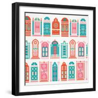 Watermelon Doors Pattern-Cat Coquillette-Framed Premium Giclee Print