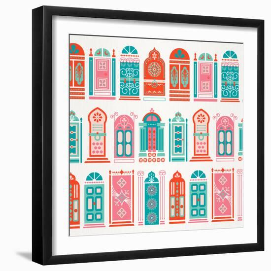 Watermelon Doors Pattern-Cat Coquillette-Framed Premium Giclee Print